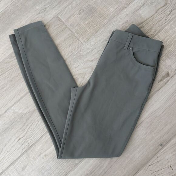 Lululemon City Sleek Slim-Fit 5 Pocket High-Rise Pant in Grey Sage Size 28 - Picture 7 of 13